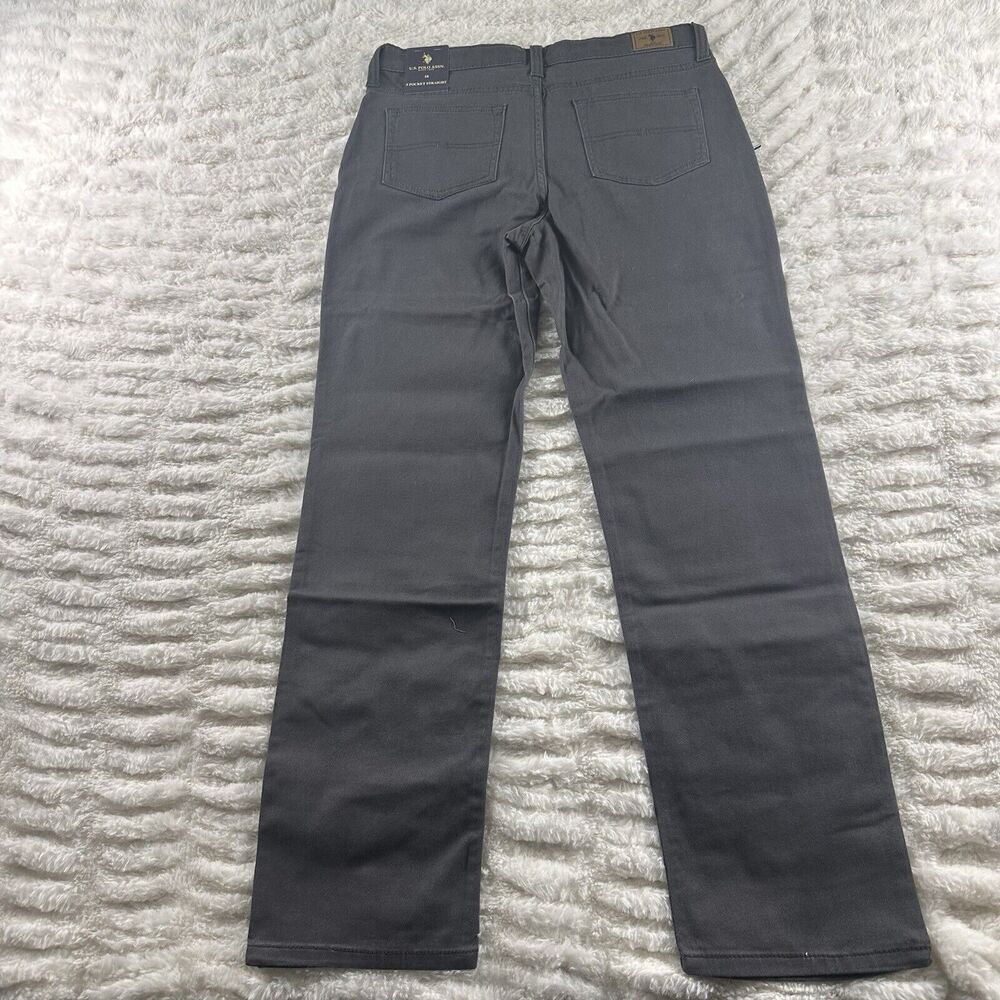 US POLO ASSN. Boys Size 18 Dark Gray 5 Pocket Jeans Brand New, Reinforced Knee - Picture 7 of 16